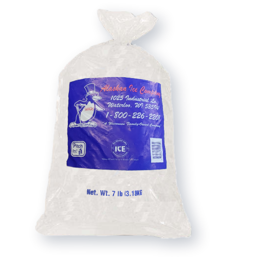 Bag of Ice 1 new7lbs, Alaskan Ice Company - Wisconsin Ice Distributor
